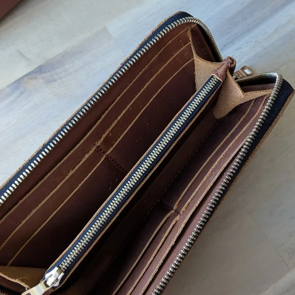 Portland Leather Crossbody Bag, Wallet, Cosmetic Bag Set (Color-Honey)